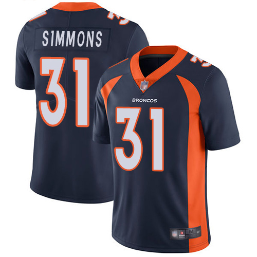 Men Denver Broncos #31 Justin Simmons Navy Blue Alternate Vapor Untouchable Limited Player Football NFL Jersey